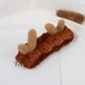 Brown plush dragon horn headband, soft fuzzy fleece cute hair hoop for daily face washing wash. - Dragon Horns in Coffee