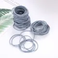 Grey elastic hair bands, thin minimalist hair ties for women and girls daily styling. - 100 Pieces/Pack / Light Blue