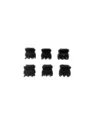 Set of 6 small black hair claw clips, sleek resin mini hair clamps for styling updos. - Set of 2 / Frosted
