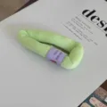 Light green puffy sponge hair clip, cute fabric BB clip variant with a purple label. - Fruit Series Green