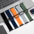 Cinturino per orologio in nylon intrecciato, vista dettagliata, compatibile smartwatch. - Per Apple Watch Series 1-9: 42/44/45/49 mm e Series 10 (46 mm) / Nero