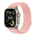 Pink nylon loop strap for smart watch, breathable woven band replacement, comfortable daily wear. - For Apple Watch Series 1-9/SE (38/40/41mm), S10/S11 (42mm) / Pink