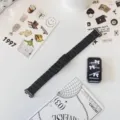 Vista dettaglio cinturino in acciaio inossidabile, finitura metallo nero, elegante e resistente. - Smartband Compatibile: Gen 8/9/10 / Nero