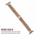 Rose Gold Stainless Steel Metal Link Watch Strap Compatible with Apple Watch Series Variant Style - 14mm / Rose Gold