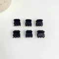 Set di 6 mini mollette per capelli nere da donna, piccoli accessori per la frangia. - 6 Pezzi / Smerigliato