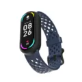 Correa de repuesto transpirable de silicona para smart band Xiaomi con hebilla de pasador. - Banda Inteligente Compatible: 8/9/10 / Azul Medianoche