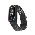Correa de repuesto de silicona perforada para pulsera inteligente, diseño negro transpirable. - Banda Inteligente Compatible: 8/9/10 / Negro