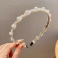 Elegant pearl headband for women minimalist metal hair hoop Korean fashion hair accessory - Pattern G