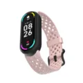 Correa de repuesto de silicona para Xiaomi smart band, pulsera perforada transpirable, rosa. - Banda Inteligente Compatible: 8/9/10 / Rosa Vintage