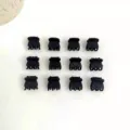 Set di mini mollette per capelli nere da donna, piccoli accessori per frangia e acconciature. - 12 Pezzi / Smerigliato