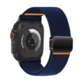Elastic nylon magnetic braided watch strap compatible with Apple Watch Ultra, dark blue. - 22mm / Dark Blue