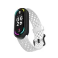 Correa de repuesto de silicona perforada para monitor de fitness, pulsera blanca suave. - Banda Inteligente Compatible: 8/9/10 / Blanco