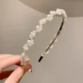 Minimalist pearl headband for women, elegant Korean style hair hoop, daily chic hair accessory - Pattern H