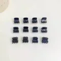 Black mini hair claw clips set, 12pcs small hair jaws for women bangs and side hair styling. - 12 Pieces/Pack / Glossy
