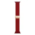 Cinturino di ricambio in nylon intrecciato rosso per smartwatch con fibbia magnetica. - Compatibile con Apple Watch 1-9/SE: 38/40/41mm - S10/S11: 42mm / Rosso (fibbia oro rosa)