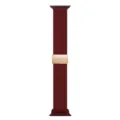 Cinturino per orologio in nylon intrecciato per smartwatch, bordeaux con fibbia magnetica. - Compatibile con Apple Watch 1-9/SE: 38/40/41mm - S10/S11: 42mm / Rosso vino (fibbia oro rosa)