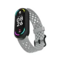 Correa de repuesto de silicona con agujeros transpirables y hebilla para smartwatch. - Banda Inteligente Compatible: 8/9/10 / Gris Nube