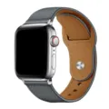 Bracelet de montre de rechange en cuir véritable compatible Apple Watch, style vintage chic. - 22mm / 6 Gris