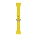 Cinturino per orologio in pelle gialla per smartwatch, design sottile con fibbia in metallo. - 6# Giallo vibrante (fibbia argento)