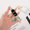 Replacement metal rhinestone watch strap for smart fitness band, stylish horseshoe design. - 14mm Without Connector / Gold