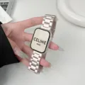 Stainless steel metal watch band with folding clasp for smart watch replacement strap. - For Huawei FIT 3/4/4 Pro / Starlight Color [22mm Wide]