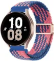 Compatibile con cinturino in nylon intrecciato Huawei GT5 fibbia magnetica elastica di ricambio. - 18mm / 26# Trama a Z blu e rosa