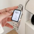 Stainless steel metal replacement strap compatible with smart watch, solid 3-bead folding clasp design. - For Huawei FIT 3/4/4 Pro / Silver (14mm Width)