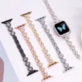 Cinturino per orologio in metallo con strass compatibile con Apple Watch di lusso chic - 14mm / Argento