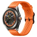 Cinturino per orologio in silicone traspirante di ricambio compatibile smartwatch, arancione. - 22mm / Arancione