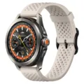 Cinturino per smartwatch in silicone beige con fori traspiranti e comoda fibbia ad ardiglione. - 22mm / Luce Stellare