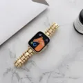 Gouden metalen kraal horlogeband voor Apple Watch, minimalistisch ontwerp voor dames. - 38mm / Goud
