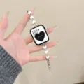 Cinturino per orologio in metallo con cuore compatibile con Apple Watch, elegante. - 14mm / Argento Bianco
