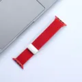 Red braided nylon watch strap with magnetic closure, comfortable replacement band. - For Apple Watch Series 1-9/SE (42/44/45/49mm), S10/S11 (46mm) / Red