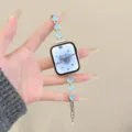 Cinturino per orologio in metallo cuore compatibile con Apple Watch, elegante bracciale blu. - 14mm / Argento Blu