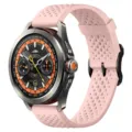 Cinturino per smartwatch in silicone traspirante rosa con fori, comodo cinturino sportivo. - Rosa Vintage