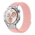 Cinturino di ricambio in nylon rosa per smartwatch, tessuto traspirante con chiusura a strappo. - 22 mm (universale per smartwatch 46/48) / Rosa
