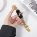Cinturino in maglia di acciaio inossidabile per Xiaomi Band, elegante design a spiga di grano moda. - Per Xiaomi Mi Band: 8/9/10 (NFC universale) / Oro [Fibbia a spiga di grano]