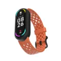 Correa de reloj de repuesto de silicona transpirable con agujeros para pulsera de actividad naranja. - Banda Inteligente Compatible: 8/9/10 / Naranja