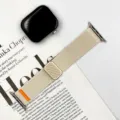 Cinturino per orologio in nylon beige elastico con fibbia magnetica, compatibile con smartwatch. - Luce Stellare