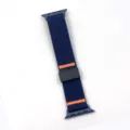 Blauwe nylon magnetische horlogeband compatibel met Apple Watch Series Ultra SE Model - Voor Grote Maat / Donkerblauw