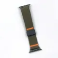Elastische nylon magnetisch gevlochten horlogeband compatibel met Apple Watch in groen. - Voor Grote Maat / Donker Legergroen