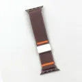 Bruine nylon elastische magnetische horlogeband vervangende band voor slimme horloges. - Voor Grote Maat / Rookpaars