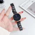 Women's metal watch strap replacement, compatible with smart watches, black and rose gold. - 14mm / Black