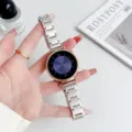 Stainless steel watch band with metal folding clasp for smart watch women elegant design. - 14mm / Starlight