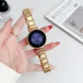 Stainless steel watch strap compatible with Huawei GT6 GT5, 3-bead metal band for women. - 14mm / Gold
