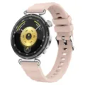 Ροζ λουράκι σιλικόνης smartwatch με ασημένια μεταλλική αγκράφα για καθημερινή αθλητική χρήση. - 18mm (γενικής χρήσης για smartwatch 41) / Ροζ της αυγής