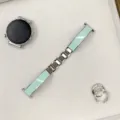 Metall Emaillierter Uhrenarmband Ersatz kompatibel mit Smartwatch stilvolles Design - 14mm / Silber Blau