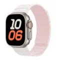 Siliconen magnetische horlogeband vervanging compatibel met smartwatch wit roze ontwerp - Sterrenlicht & zandroze