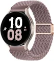 Cinturino di ricambio in nylon intrecciato elastico compatibile con accessori smartwatch. - 16 Viola fumé (fibbia oro rosa)