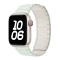 Silicone magnetic watch strap replacement compatible with Apple Watch green band 44mm 45mm - Gen 4 Triple Bead Silicone Magnetic
